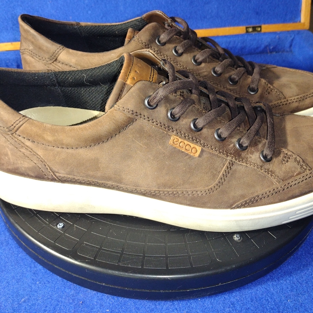 Ecco Men's Soft 7 Brown Nubuck Leather Sneakers, Sz. 11-US
